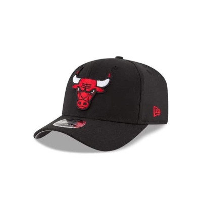 Black Chicago Bulls Hat - New Era NBA Stretch Snap 9FIFTY Snapback Caps USA3425897